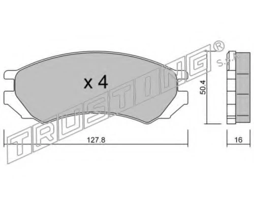 184.0 TRUSTING Комплект тормозных колодок, дисковый тормоз (фото 2)