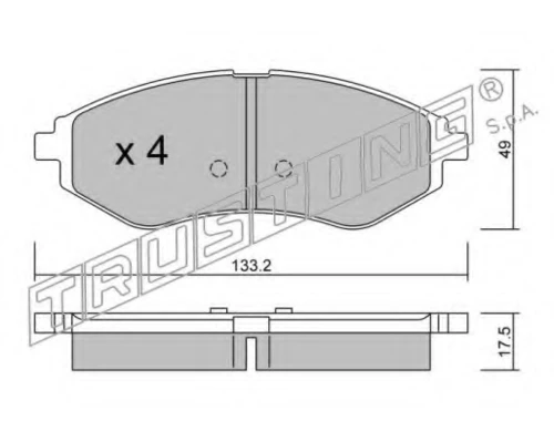 524.0 TRUSTING Комплект тормозных колодок, дисковый тормоз (фото 2)