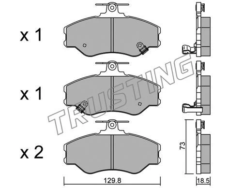 375.0 TRUSTING Комплект тормозных колодок, дисковый тормоз (фото 1)