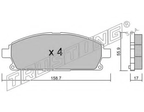 421.0 TRUSTING Комплект тормозных колодок, дисковый тормоз (фото 2)