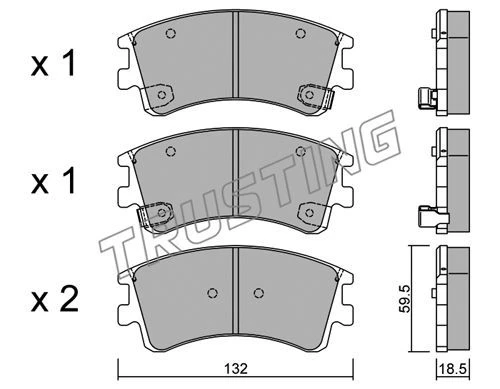 492.0 TRUSTING Комплект тормозных колодок, дисковый тормоз (фото 2)