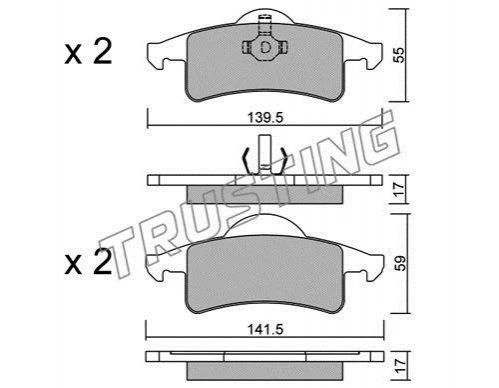 542.0 TRUSTING Комплект тормозных колодок, дисковый тормоз (фото 2)