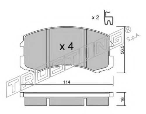 752.0 TRUSTING Комплект тормозных колодок, дисковый тормоз (фото 2)