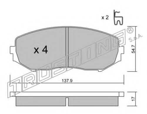 782.0 TRUSTING Комплект тормозных колодок, дисковый тормоз (фото 2)