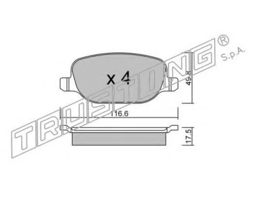 720.0 TRUSTING Комплект тормозных колодок, дисковый тормоз (фото 2)