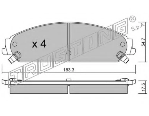 733.0 TRUSTING Комплект тормозных колодок, дисковый тормоз (фото 2)