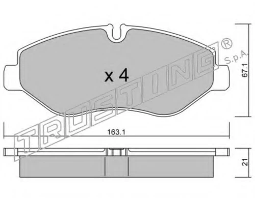 687.1 TRUSTING Комплект тормозных колодок, дисковый тормоз (фото 2)