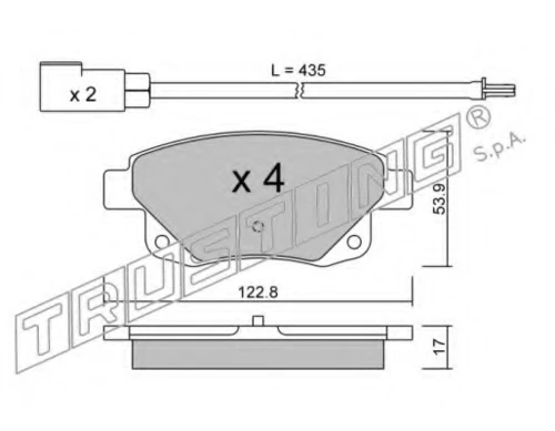 697.0 TRUSTING Комплект тормозных колодок, дисковый тормоз (фото 2)