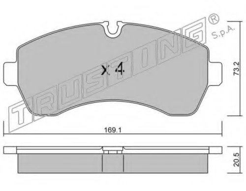689.0 TRUSTING Комплект тормозных колодок, дисковый тормоз (фото 2)