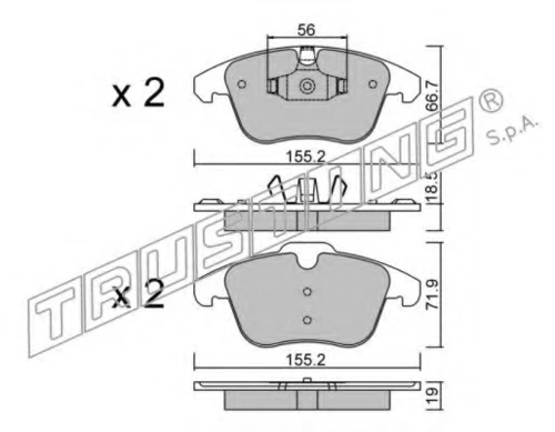 691.3 TRUSTING Комплект тормозных колодок, дисковый тормоз (фото 2)