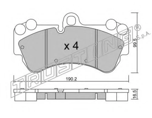 669.0 TRUSTING Комплект тормозных колодок, дисковый тормоз (фото 2)