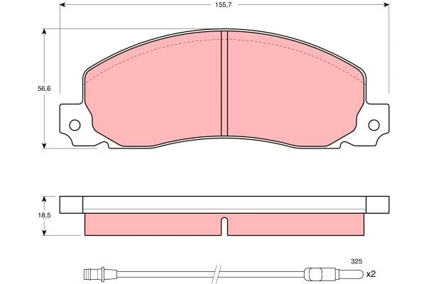 GDB344 TRW Комплект тормозных колодок, дисковый тормоз (фото 4)