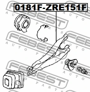 0181F-ZRE151 FEBEST Возвратная вилка, система сцепления (фото 1)