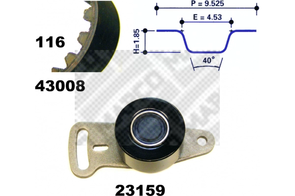 23118 MAPCO Комплект ремня ГРМ (фото 1)