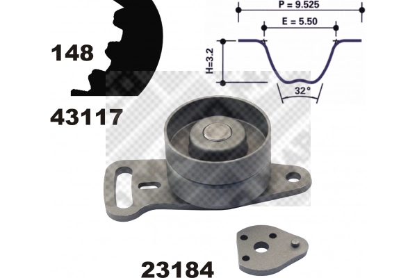 23119 MAPCO Комплект ремня ГРМ (фото 2)
