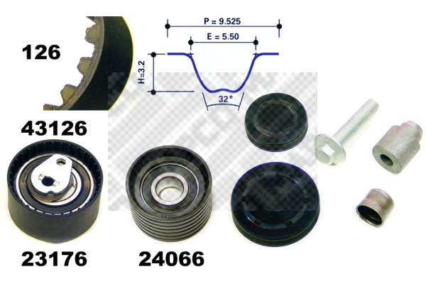 23136 MAPCO Комплект ремня ГРМ (фото 1)