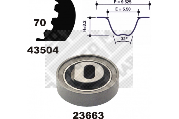 23504 MAPCO Комплект ремня ГРМ (фото 1)