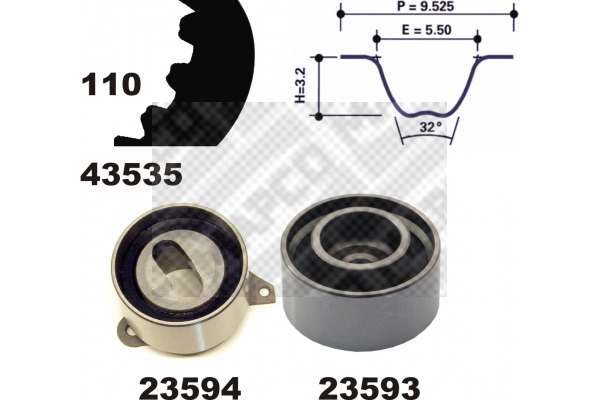 23535 MAPCO Комплект ремня ГРМ (фото 1)