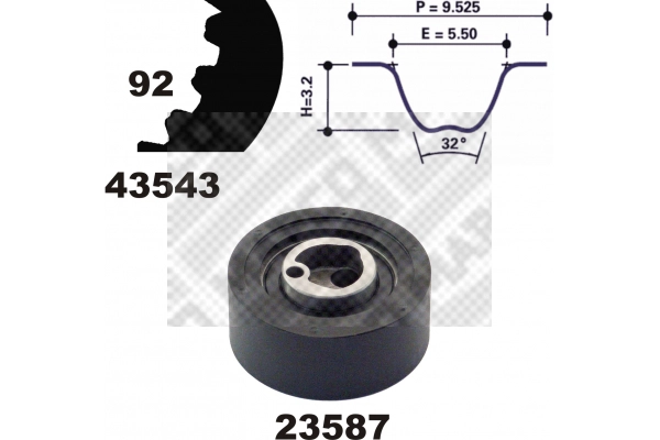 23543 MAPCO Комплект ремня ГРМ (фото 2)