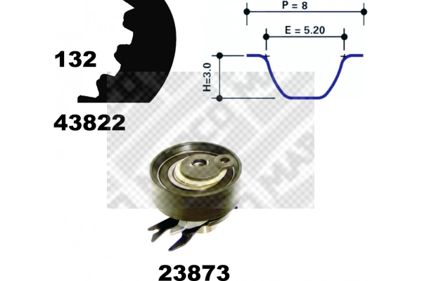 23822 MAPCO Комплект ремня ГРМ (фото 2)