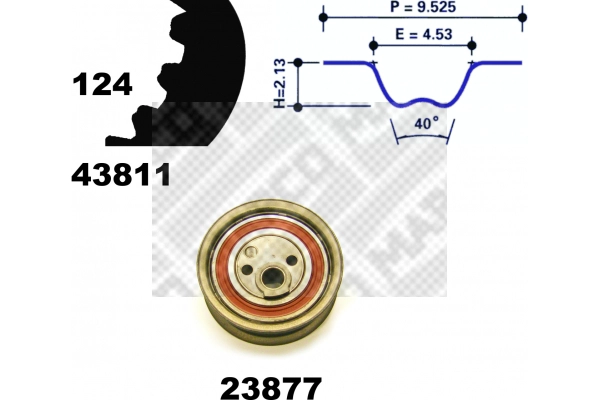 23825 MAPCO Комплект ремня ГРМ (фото 2)