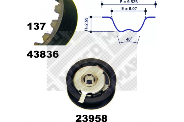 23837 MAPCO Комплект ремня ГРМ (фото 2)
