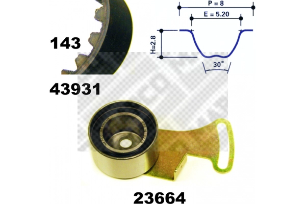 23938 MAPCO Комплект ремня ГРМ (фото 1)