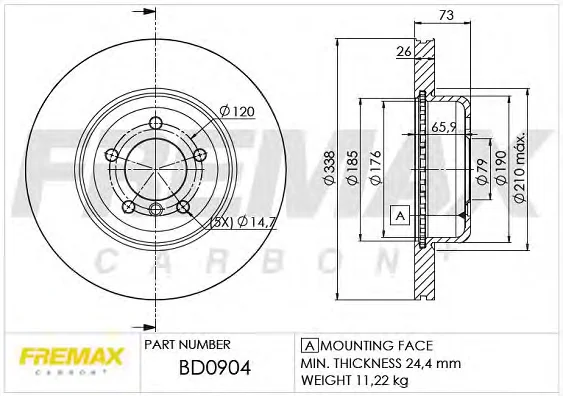 BD-0904 FREMAX Тормозной диск (фото 1)