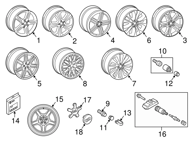 8R0601295 VAG Болт крепления колёсного диска m14x1,5x45 (н.п.7шт.) (фото 4)