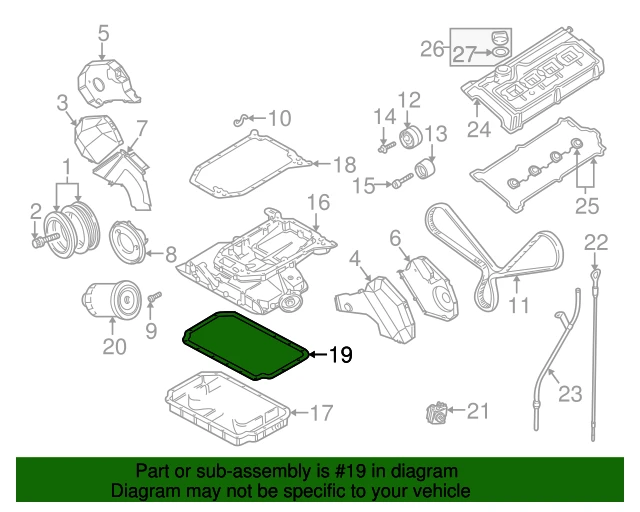 078103610E VAG Прокладка поддона двигателя audi a4-a8, vw passat 2.4/2.8 v6 94-03 (фото 2)