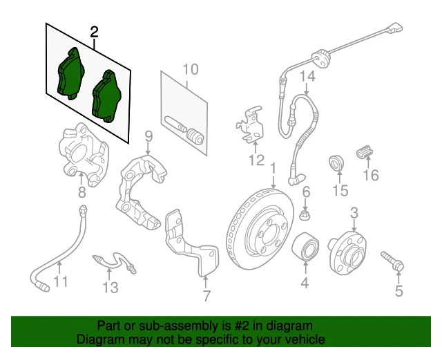 8D0698151F VAG 390 40 колодки дисковые п. audi a4q 98-99, vw passat 97-00 (фото 2)