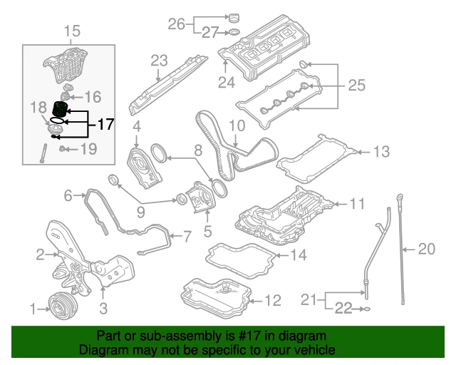 077198563 VAG Фильтр масляный audi a8/a8q 3.7-4.2 94-03 (фото 2)