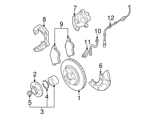 8N0698151 VAG 390 20=571935b [8n0698151] колодки дисковые п. audi a3, vw bora/golf/passat 93-02 (фото 5)