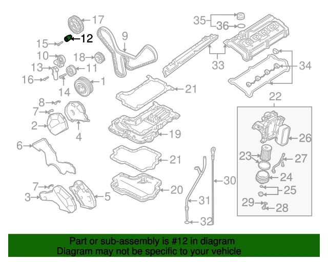 077109244C VAG Ролик обводной ремня грм audi a6/a8, vw touareg 3.7/4.2 99> (фото 2)