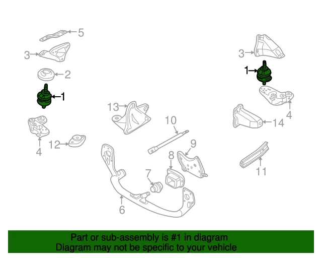 8D0199379J VAG Подушка двс левая audi a4/a6,vw passat 95> (фото 3)