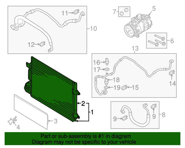 5C0820411E VAG Радиатор кондиционера aкпп vw jetta 1.6i/1.4tsi (фото 2)