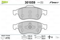 301059 VALEO Комплект тормозных колодок, дисковый тормоз (фото 4)