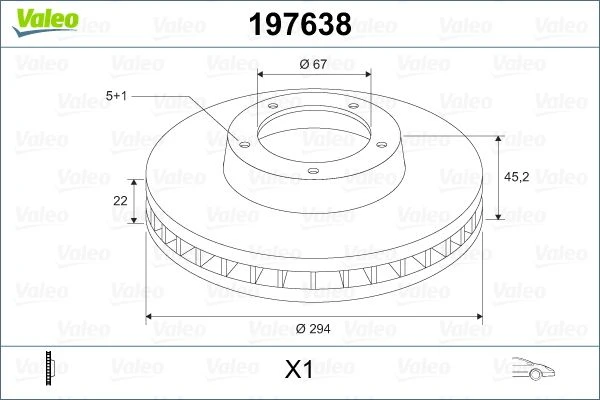 197638 VALEO Тормозной диск (фото 4)