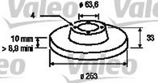 186425 VALEO Тормозной диск (фото 3)