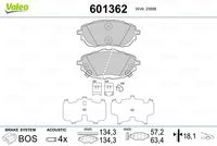 601362 VALEO Комплект тормозных колодок, дисковый тормоз (фото 4)