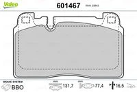 601467 VALEO Комплект тормозных колодок, дисковый тормоз (фото 4)
