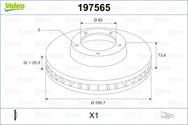 197565 VALEO Тормозной диск (фото 4)