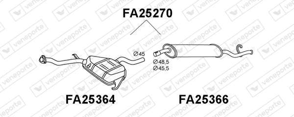 FA25270 VENEPORTE Глушитель выхлопных газов конечный (фото 2)