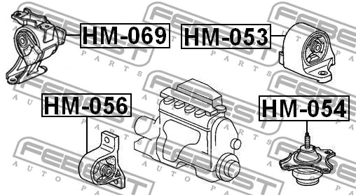 HM-069 FEBEST Подвеска, двигатель (фото 2)