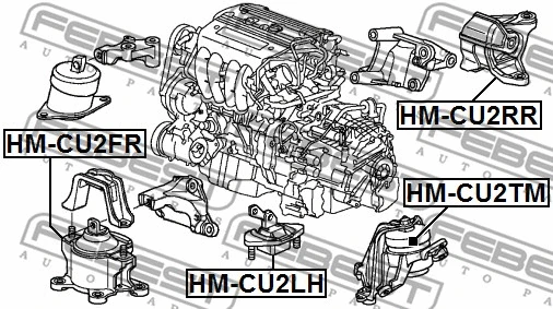 HM-CU2FR FEBEST Подвеска, двигатель (фото 2)