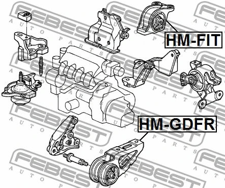 HM-GDFR FEBEST Подвеска, двигатель (фото 2)