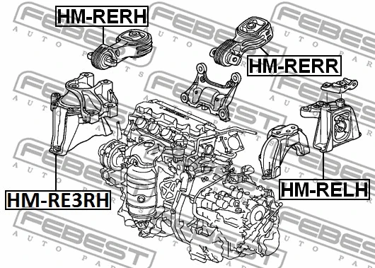 HM-RELH FEBEST Подвеска, двигатель (фото 2)