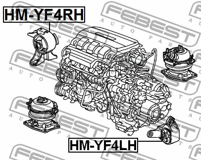 HM-YF4RH FEBEST Подвеска, двигатель (фото 2)