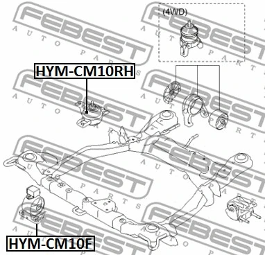 HYM-CM10F FEBEST Подвеска, двигатель (фото 2)