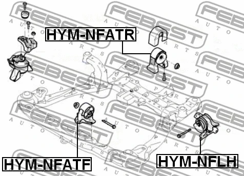 HYM-NFATR FEBEST Подвеска, двигатель (фото 2)